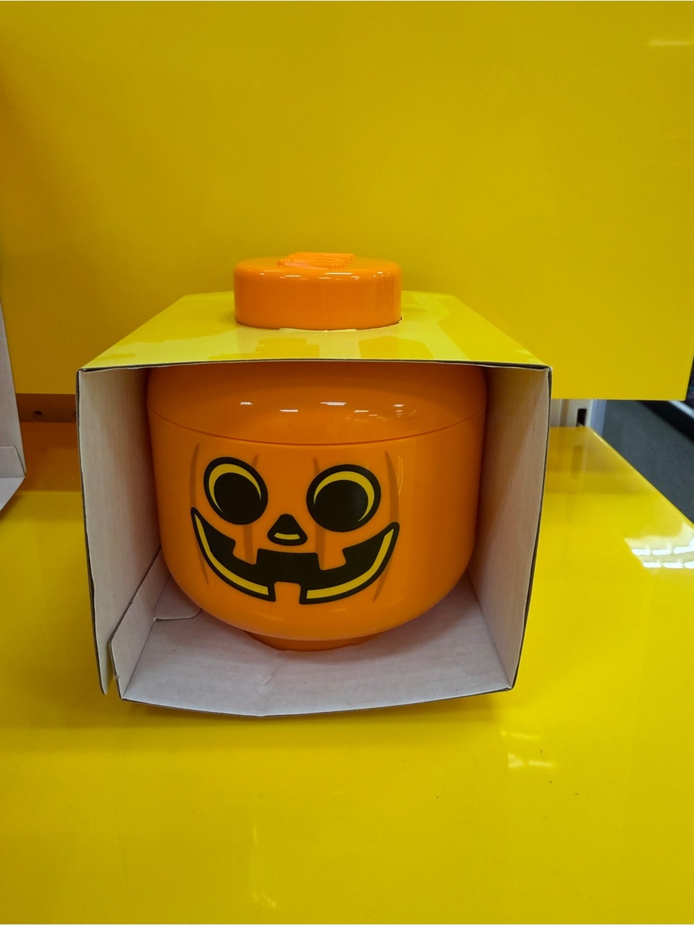 NEW Lego Mini Storage Head Halloween Spooky Stackable Orange Pumpkin 4033 Spooky